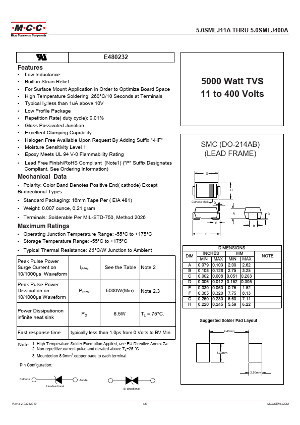 5.0SMLJ36A