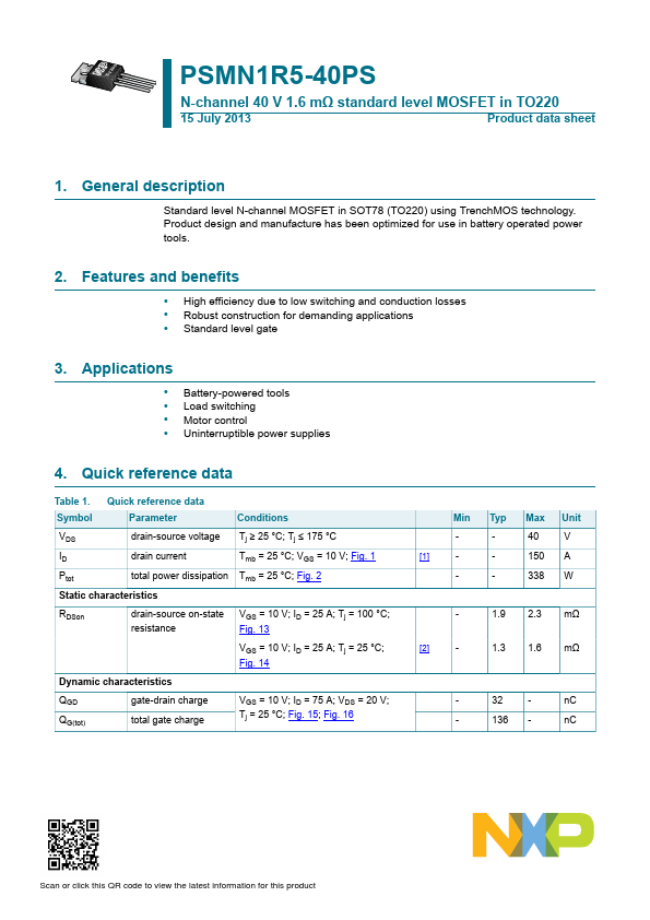 PSMN1R5-40PS