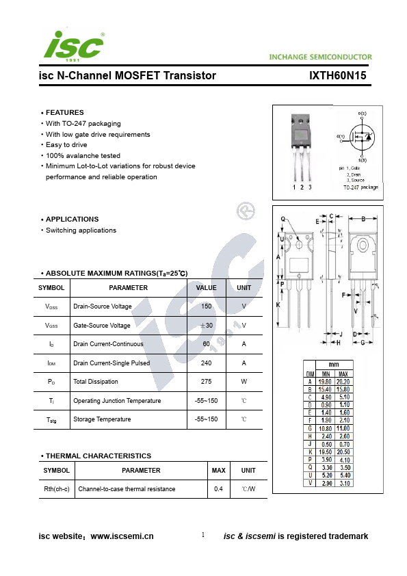 IXTH60N15