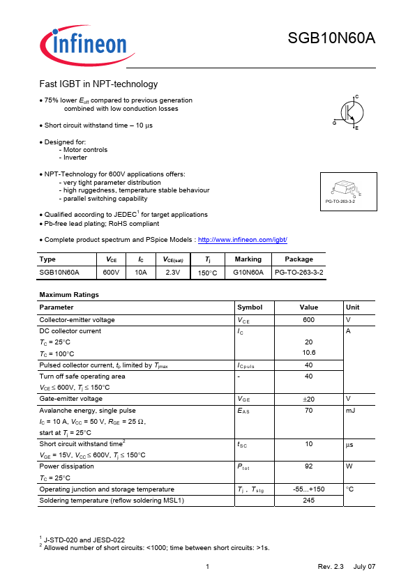 SGB10N60A