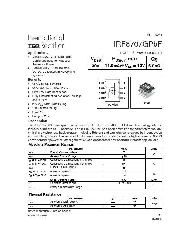 IRF8707GPbF