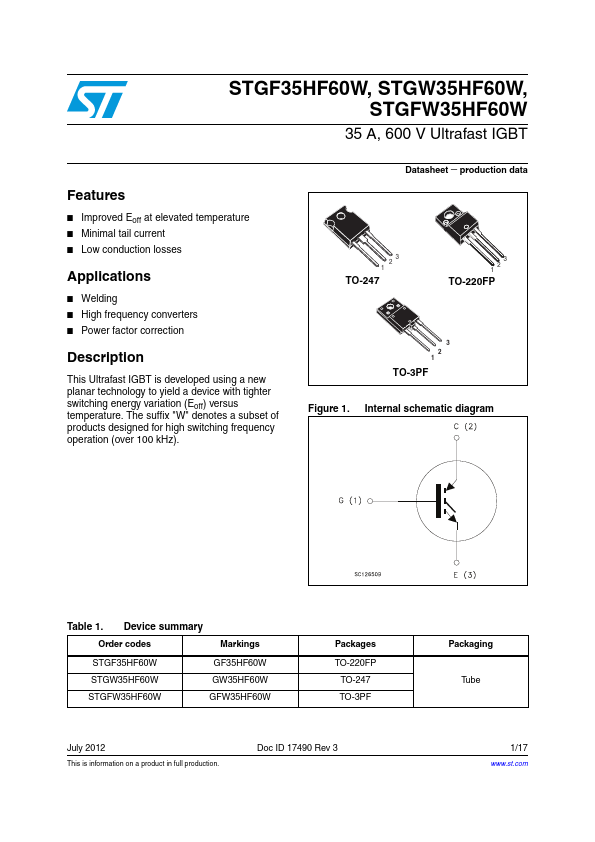 STGW35HF60W