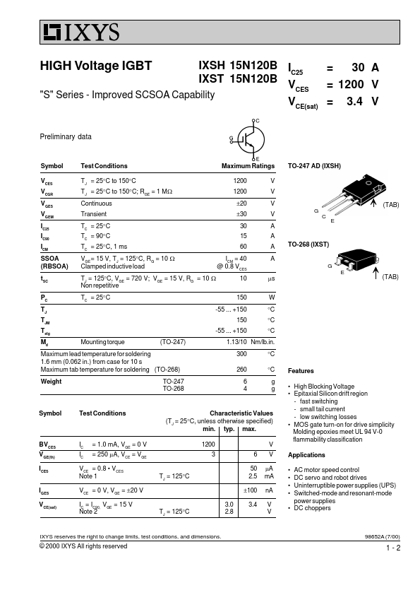 IXST15N120B