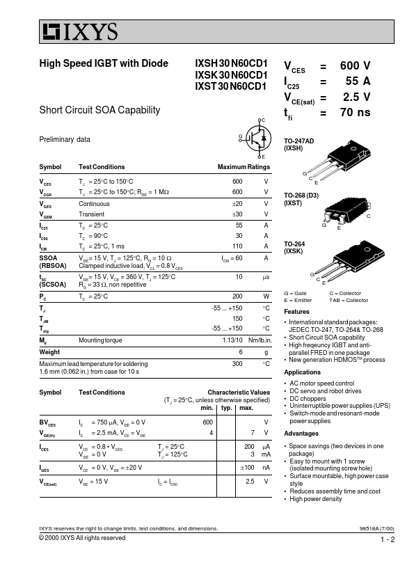 IXST30N60CD1