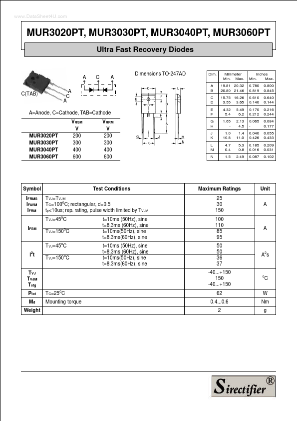 MUR3040PT