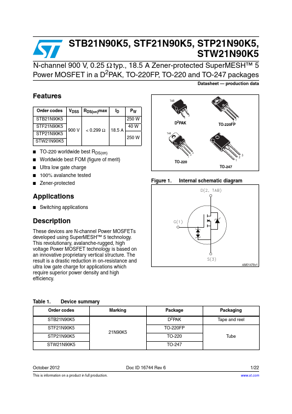 STW21N90K5