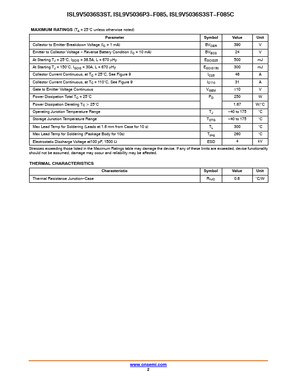 ISL9V5036P3-F085