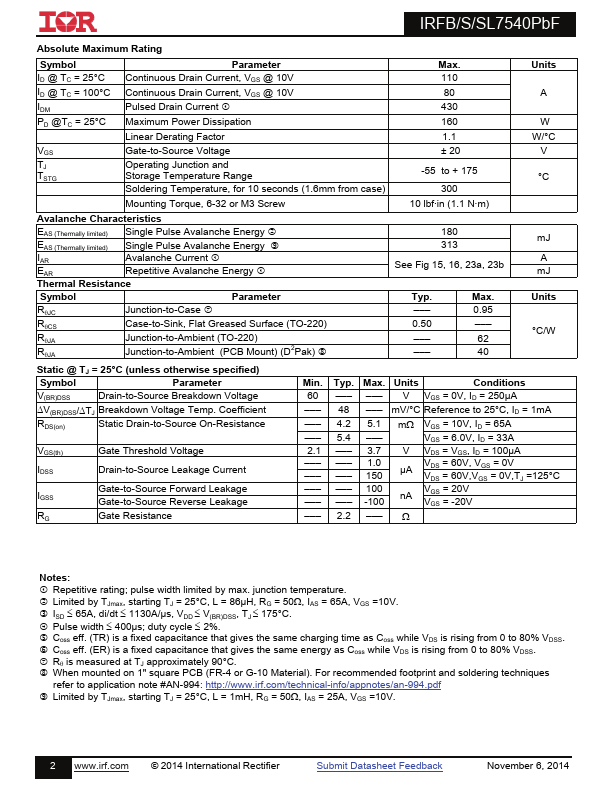 IRFS7540PbF