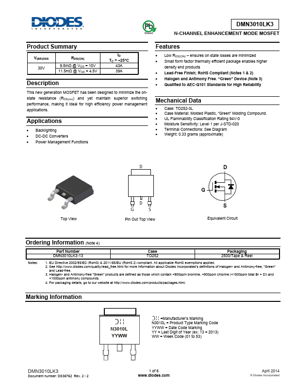 DMN3010LK3