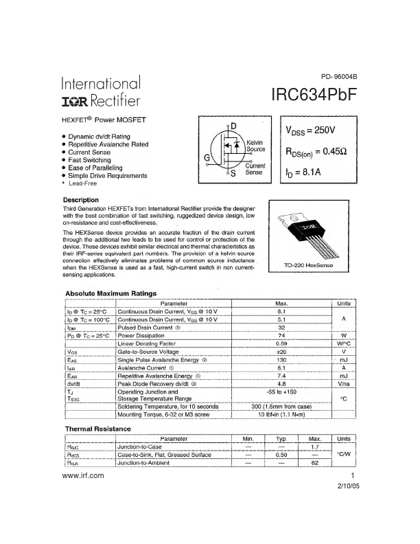 IRC634PbF