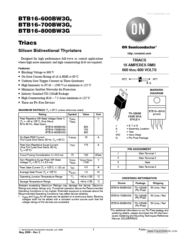 BTB16-600BW3G