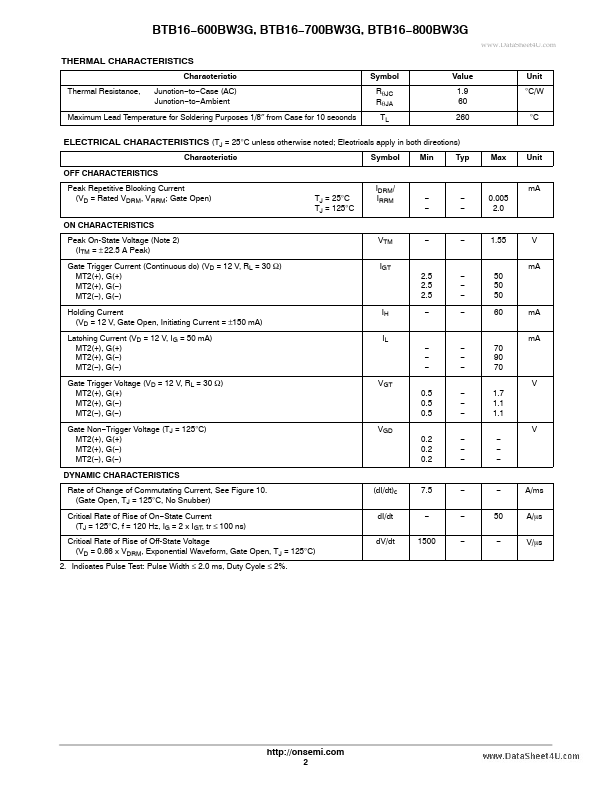 BTB16-600BW3G