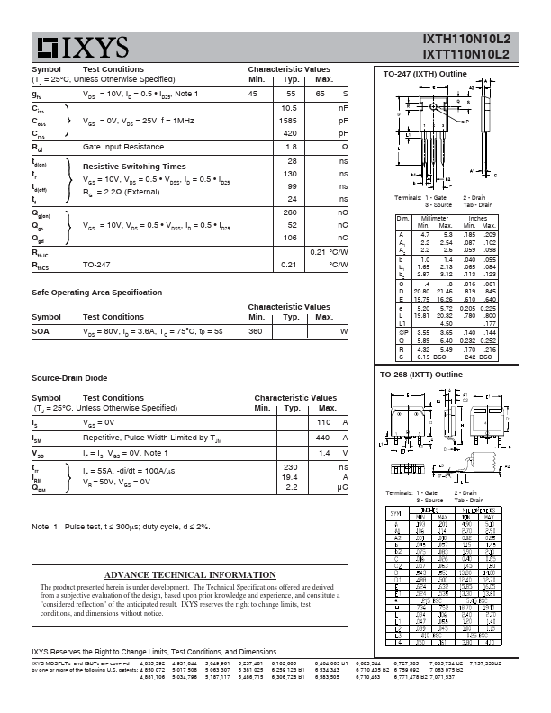 IXTT110N10L2