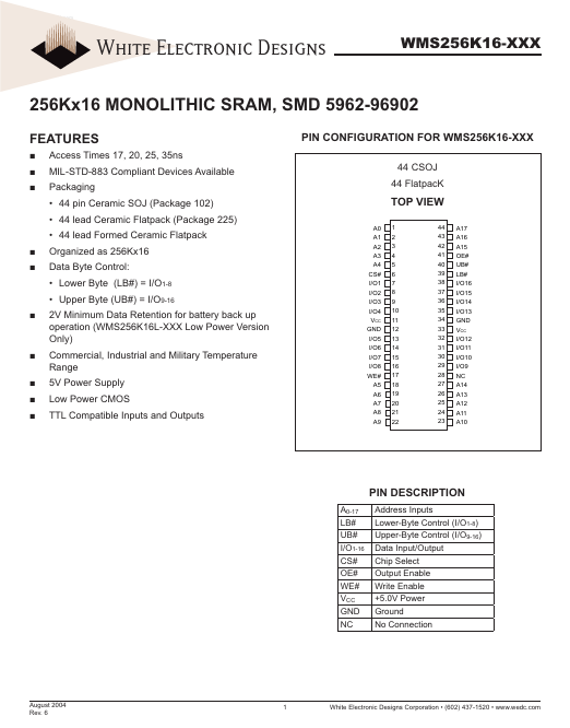 WMS256K16-xxx