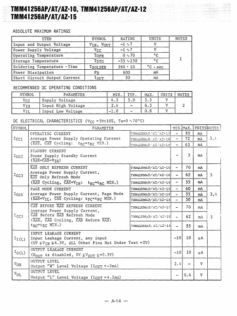 TMM41256AT-10