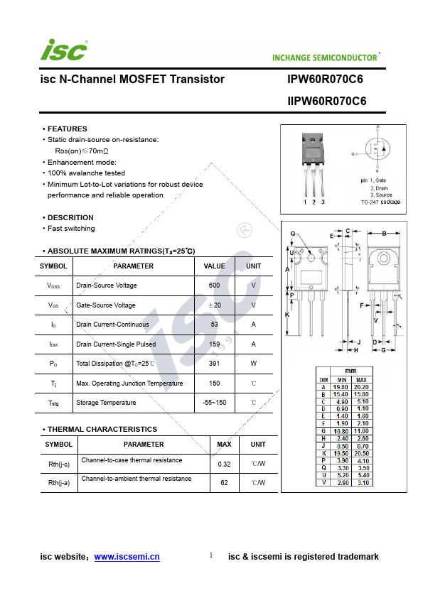 IPW60R070C6