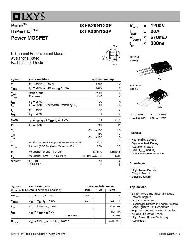 IXFX20N120P