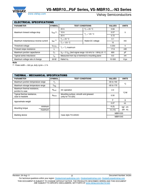 VS-MBR1035PbF