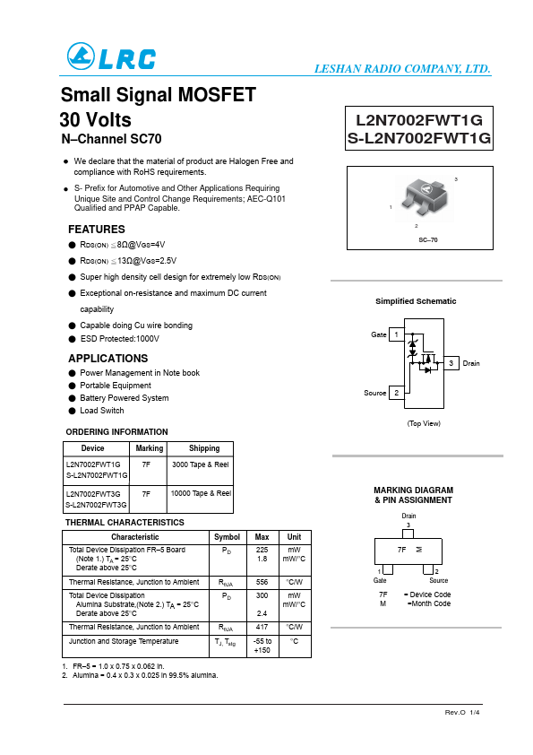 L2N7002FWT1G