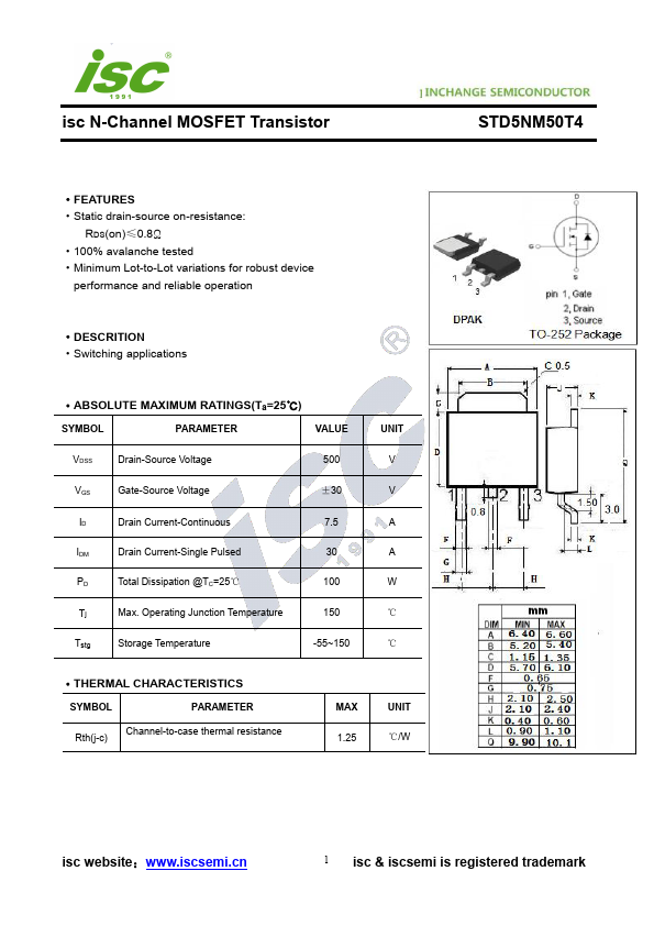 STD5NM50T4