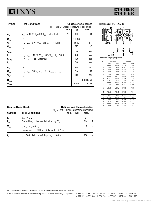 IXTN58N50