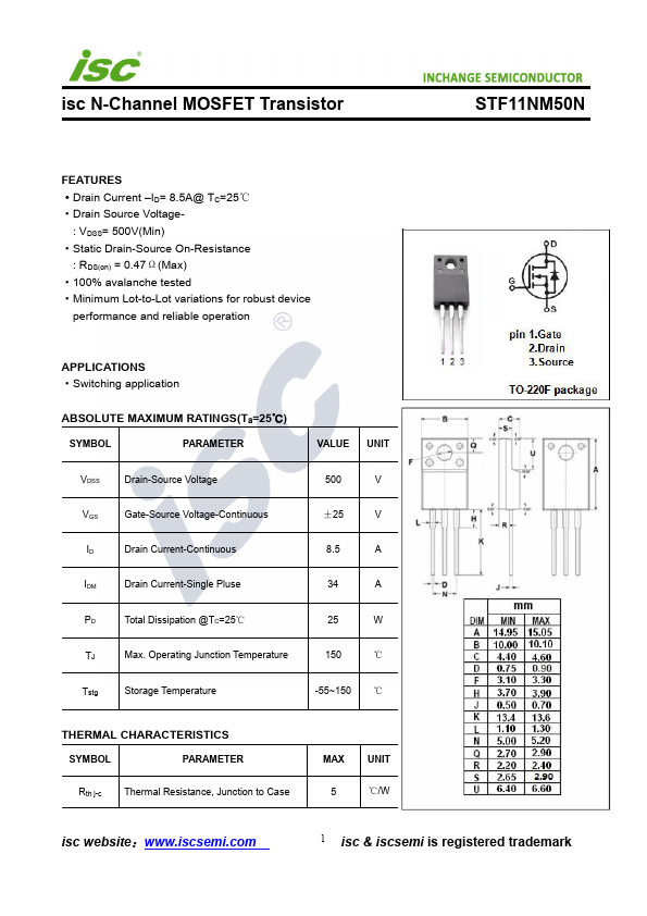 STF11NM50N