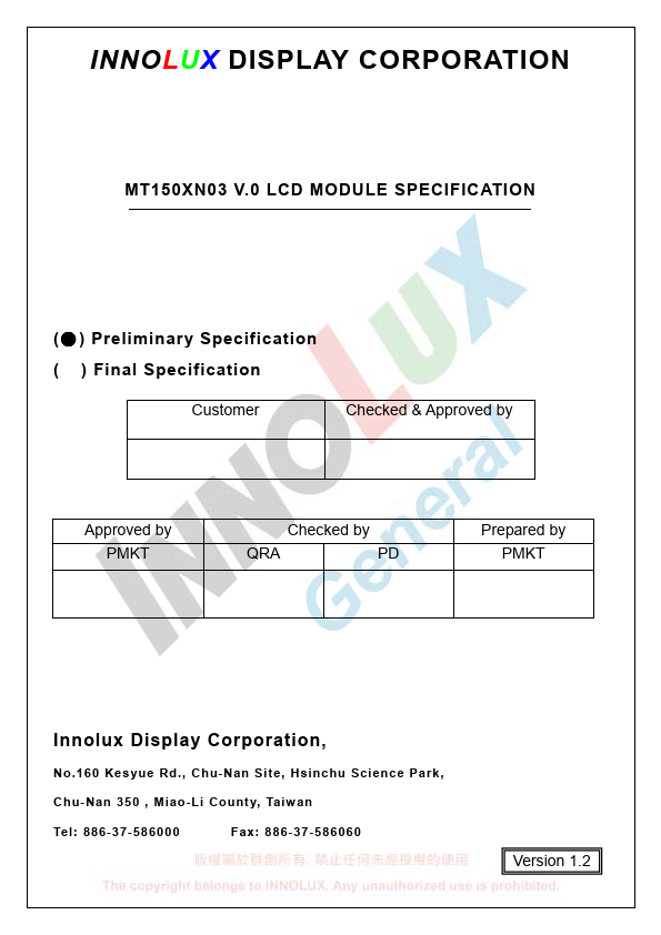 MT150XN03-V0