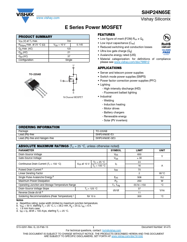 SiHP24N65E