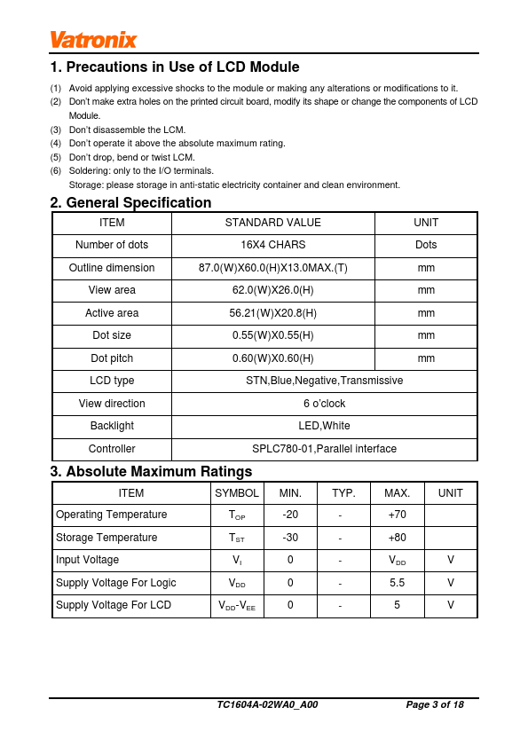 TC1604A-02WA0