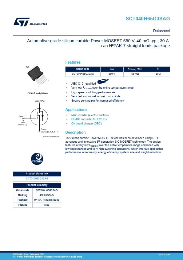 SCT040H65G3SAG