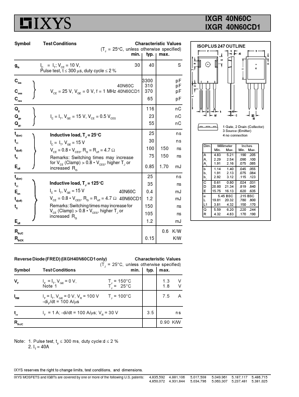 IXGR40N60C