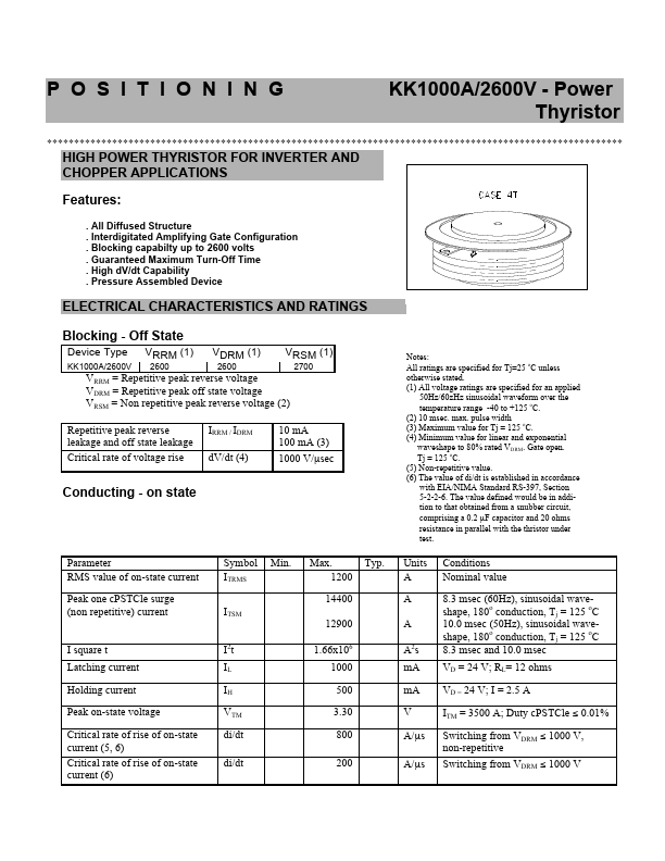 KK1000A-2600V