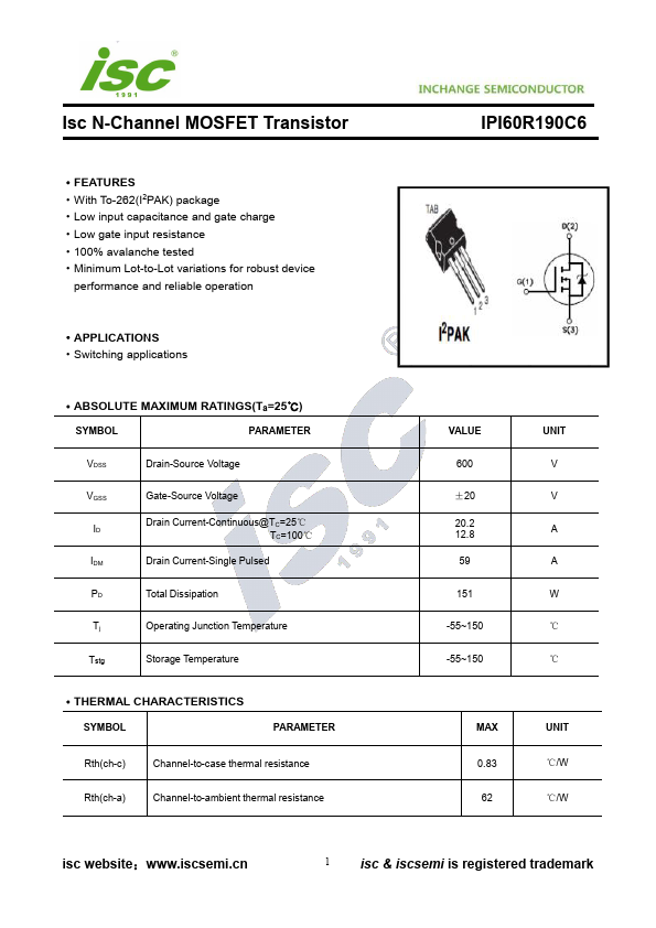 IPI60R190C6