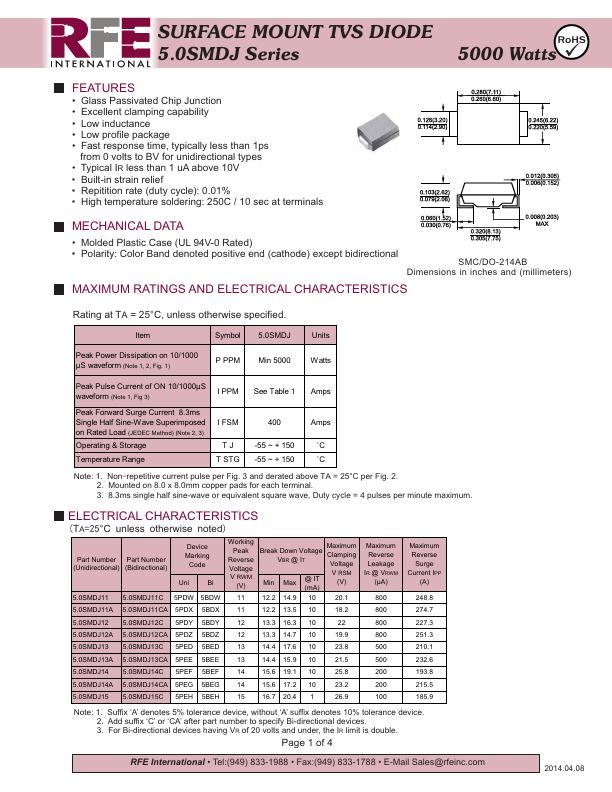 5.0SMDJ160CA