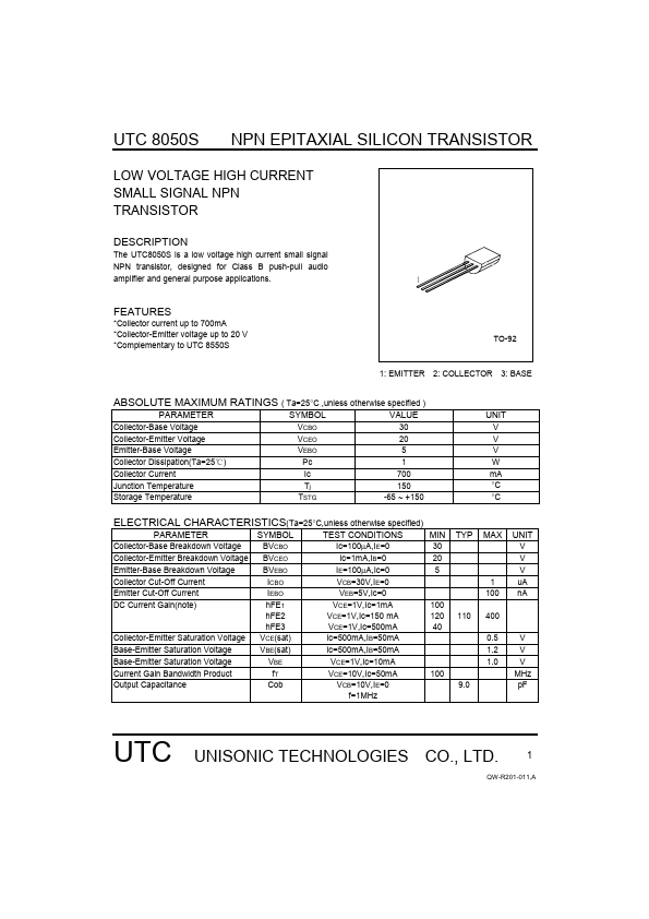 UTC8050S