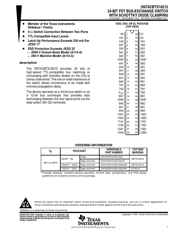 SN74CBTS16212