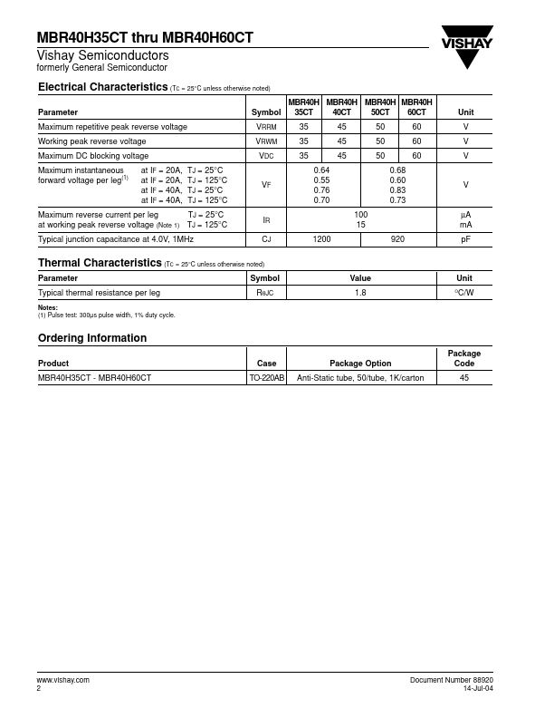 MBR40H35CT