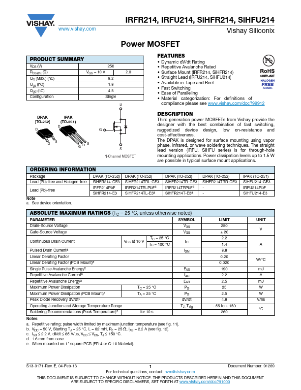 SiHFR214