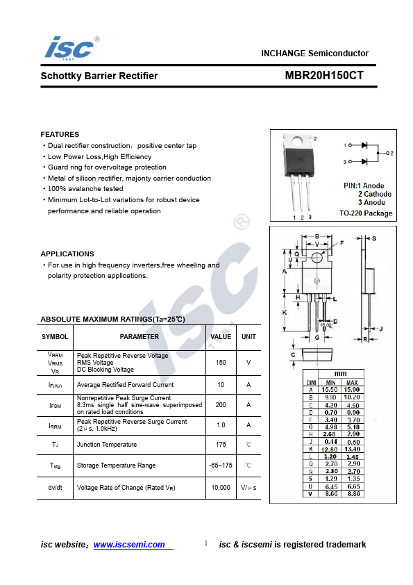 MBR20H150CT