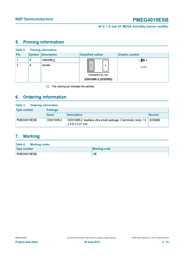 PMEG4010ESB