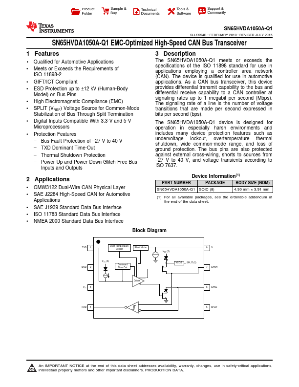 SN65HVDA1050A-Q1