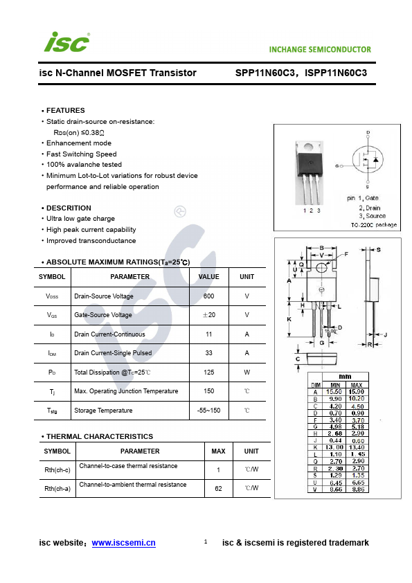 SPP11N60C3