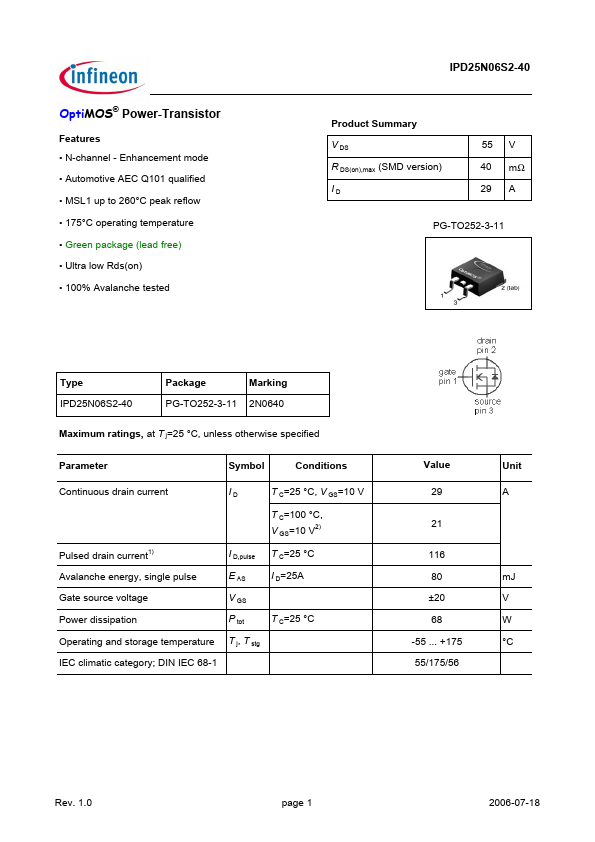 IPD25N06S2-40