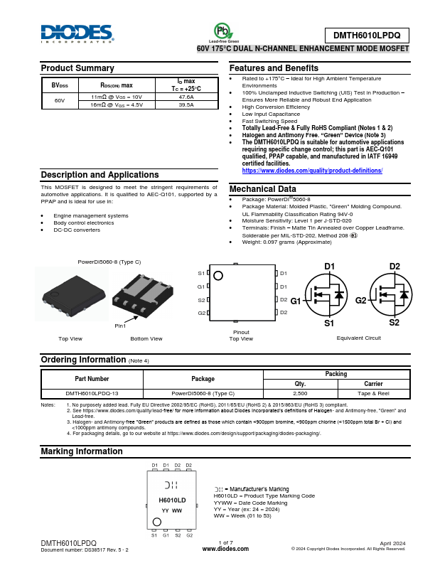 DMTH6010LPDQ