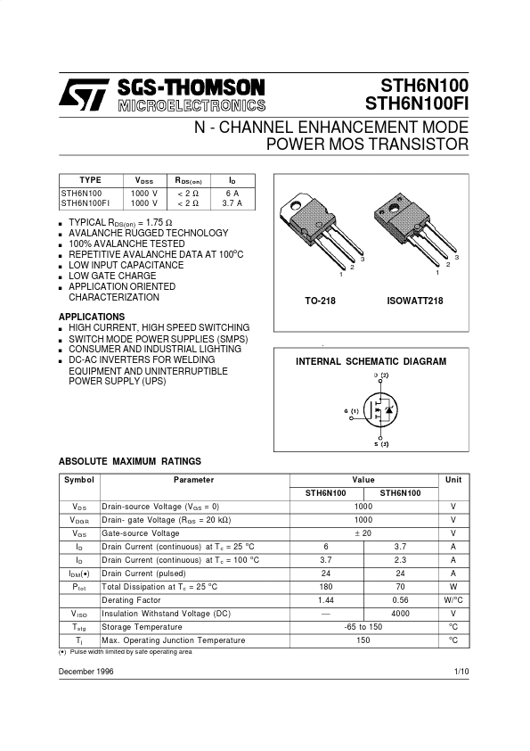 STH6N100