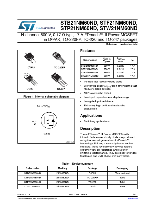 STP21NM60ND