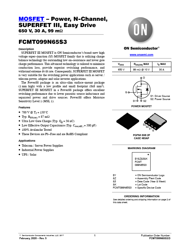 FCMT099N65S3