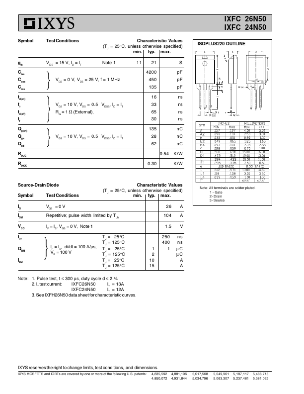 IXFC26N50