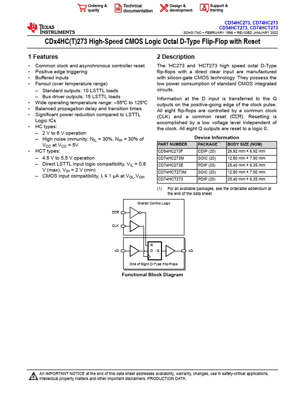 CD74HC273E