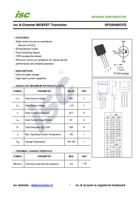 SPI20N60CFD